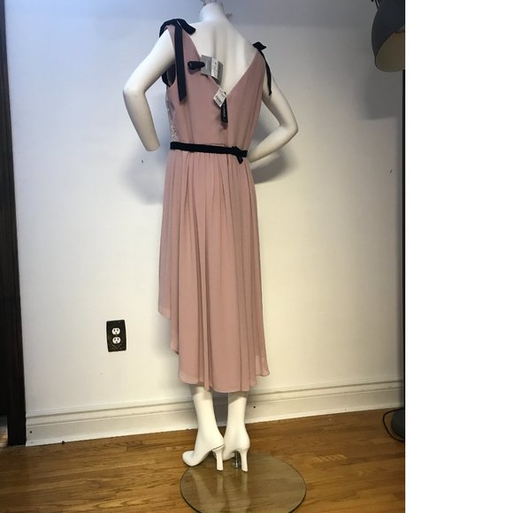 Le Chateau PLUS SIZE Dusty Rose Blush Pink Wedding Asymmetrical Summer Dress NWT - Picture 4 of 11